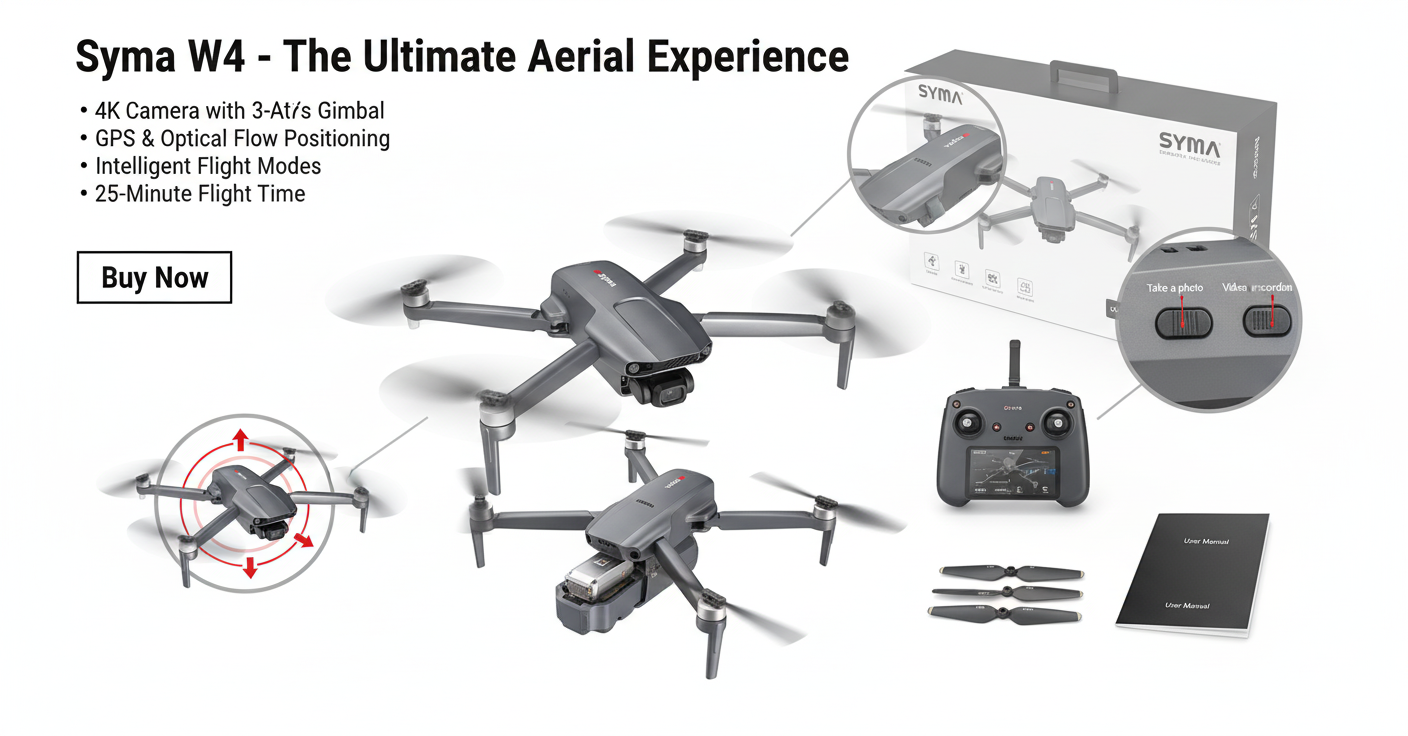 SYMA W4 – תקריב המצלמה והגימבל
